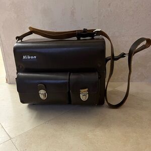 Vintage Nikon Dark Brown Hard Leather FB-5 camera case